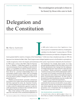 Delegation and the Constitution