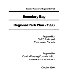 Boundary Bay Regional Park Plan