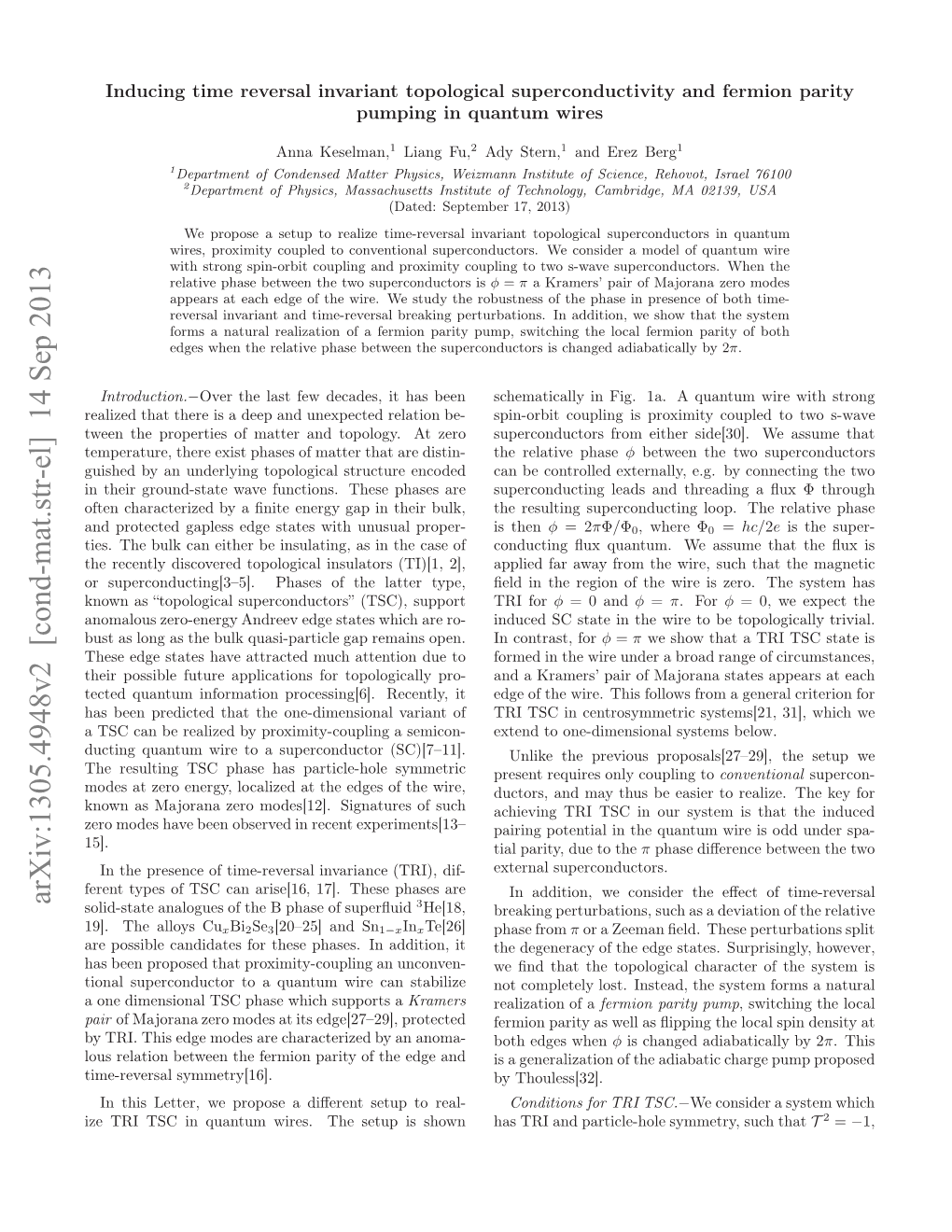 Arxiv:1305.4948V2 [Cond-Mat.Str-El] 14 Sep 2013 Eettpso S a Rs[6 7.Teepae Are Phases Superﬂuid of These Phase B 17]