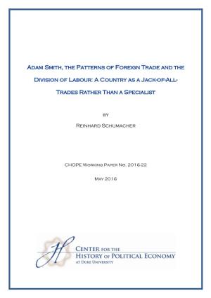 Adam Smith, the Patterns of Foreign Trade and the Division of Labour: A