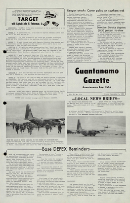 Guantanamo Gazette Friday September 5, 1980 Navy Exchange 0101 SPORTS Community IS LOVE YOUR GAME? If So, Join Friday, Sept