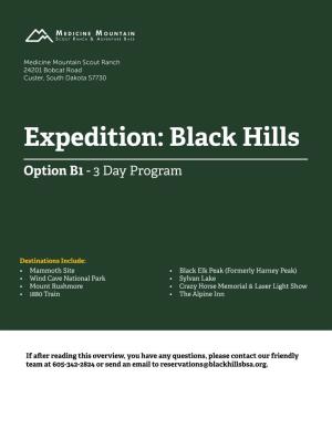 Expedition Black Hills Option B1