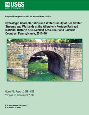 Hydrologic Characteristics and Water Quality of Headwater