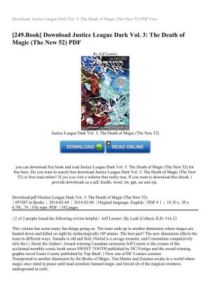 Download Justice League Dark Vol. 3: the Death of Magic (The New 52) PDF