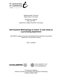 Soft Systems Methodology in Action: a Case Study at a Purchasing Department