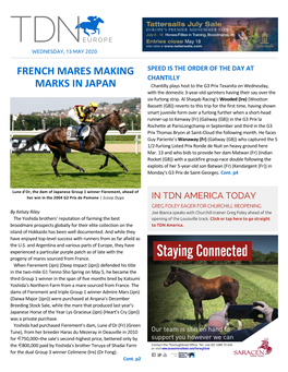 French Mares Making Marks in Japan Cont