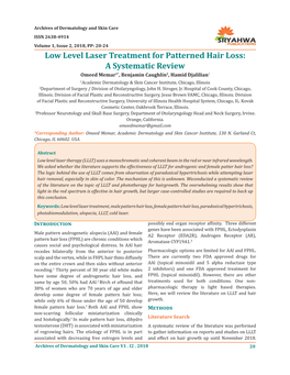 Low Level Laser Treatment for Patterned Hair Loss: a Systematic Review