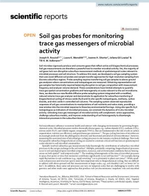 Soil Gas Probes for Monitoring Trace Gas Messengers of Microbial Activity Joseph R