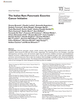 The Italian Rare Pancreatic Exocrine Cancer Initiative