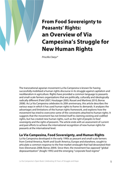 An Overview of Via Campesina's Struggle for New Human Rights