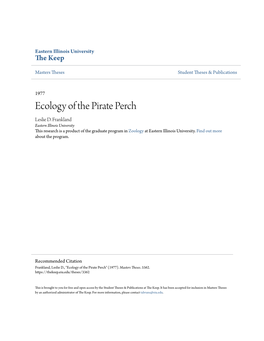 Ecology of the Pirate Perch Leslie D