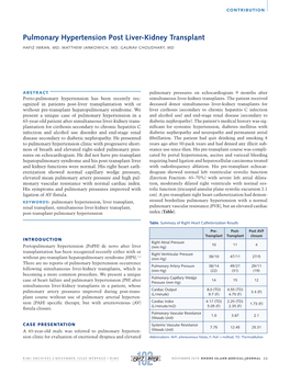 Pulmonary Hypertension Post Liver-Kidney Transplant