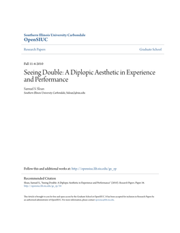 Seeing Double: a Diplopic Aesthetic in Experience and Performance Samuel S