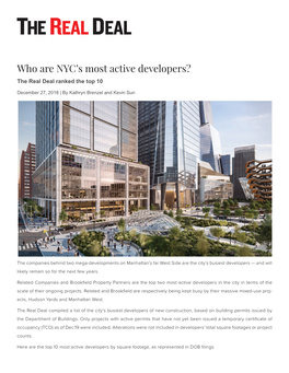Who Are NYC's Most Active Developers?