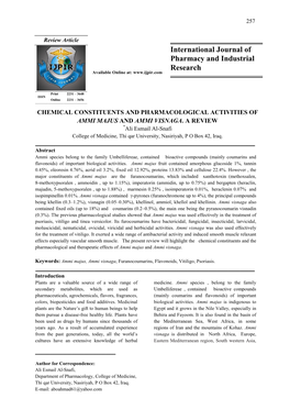 International Journal of Pharmacy and Industrial Research Available Online At