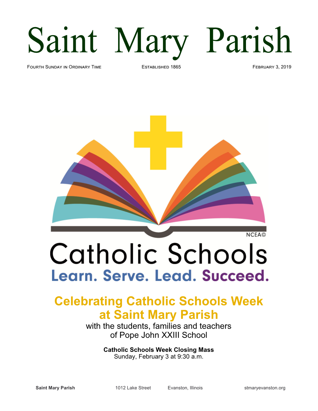 Celebrating Catholic Schools Week at Saint Mary Parish with the Students, Families and Teachers of Pope John XXIII School