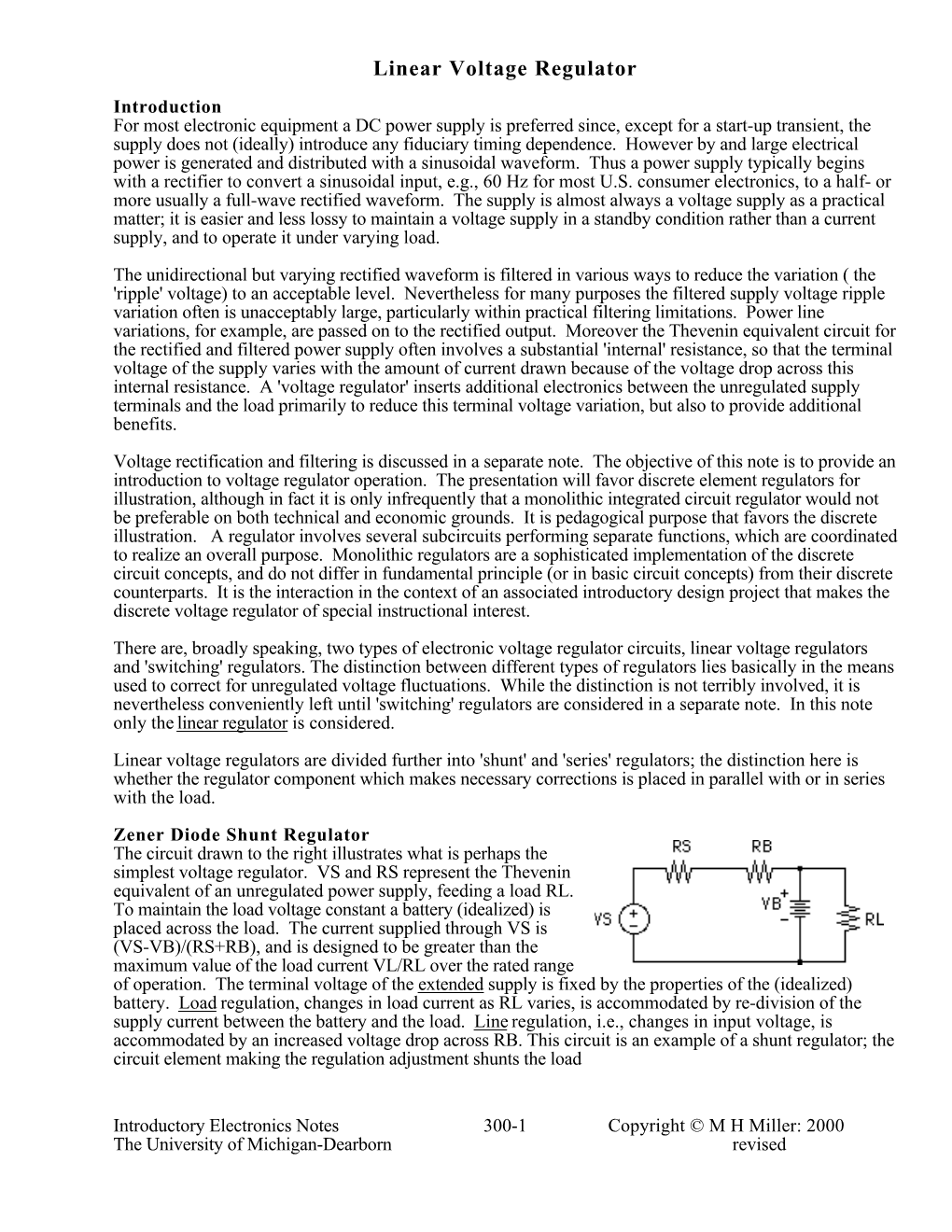 Linear Voltage Regulator