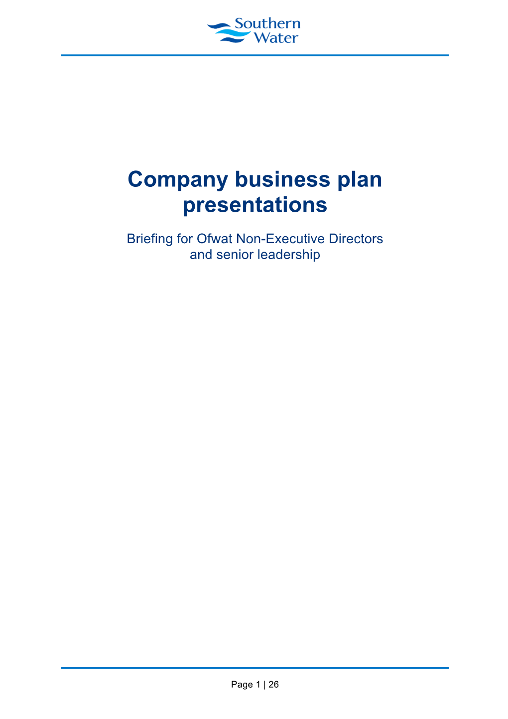 Company Business Plan Presentations