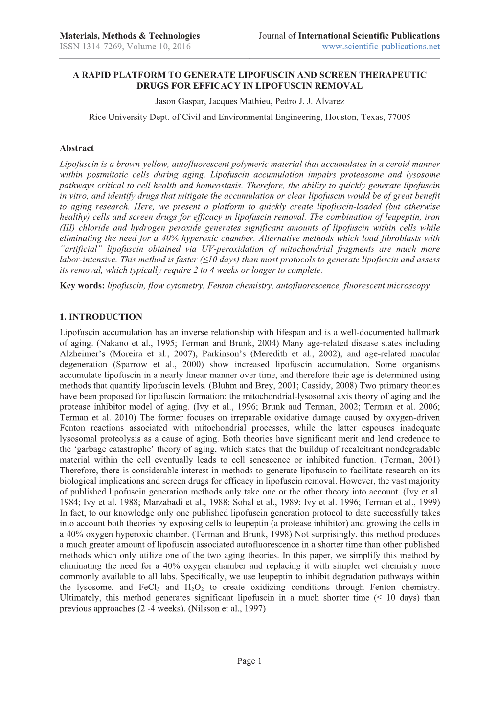 Materials, Methods & Technologies ISSN 1314-7269, Volume 10, 2016