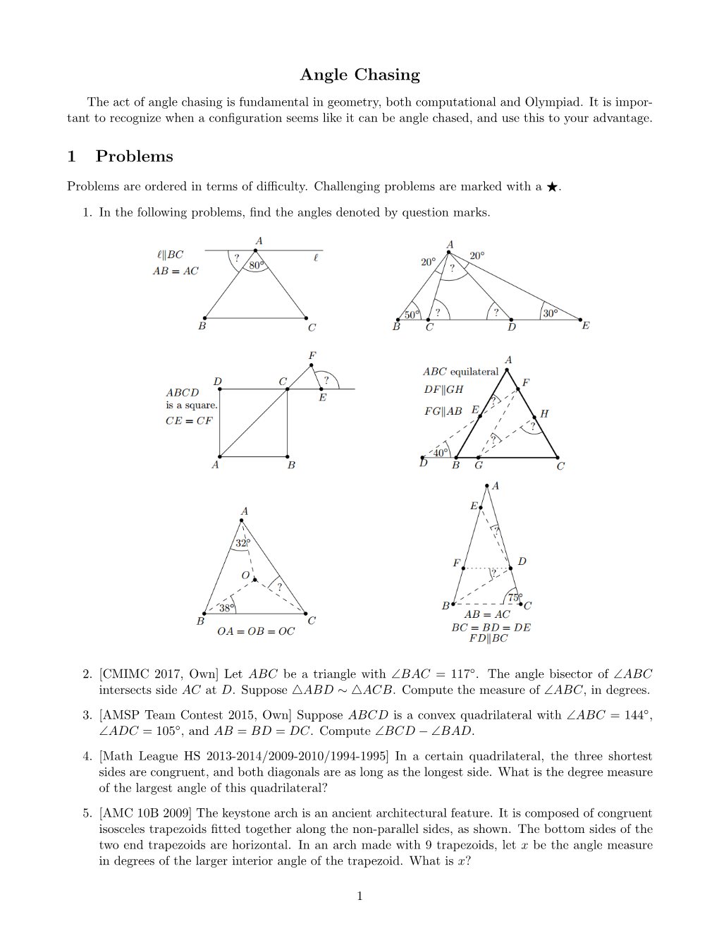 Angle Chasing 1 Problems