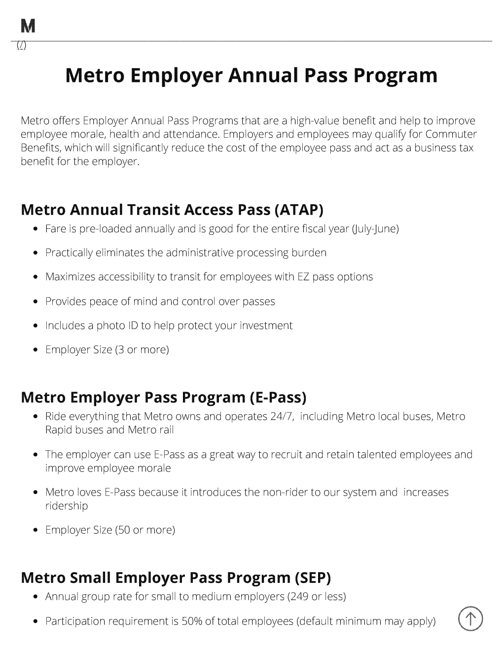 Metro Employer Annual Pass Program