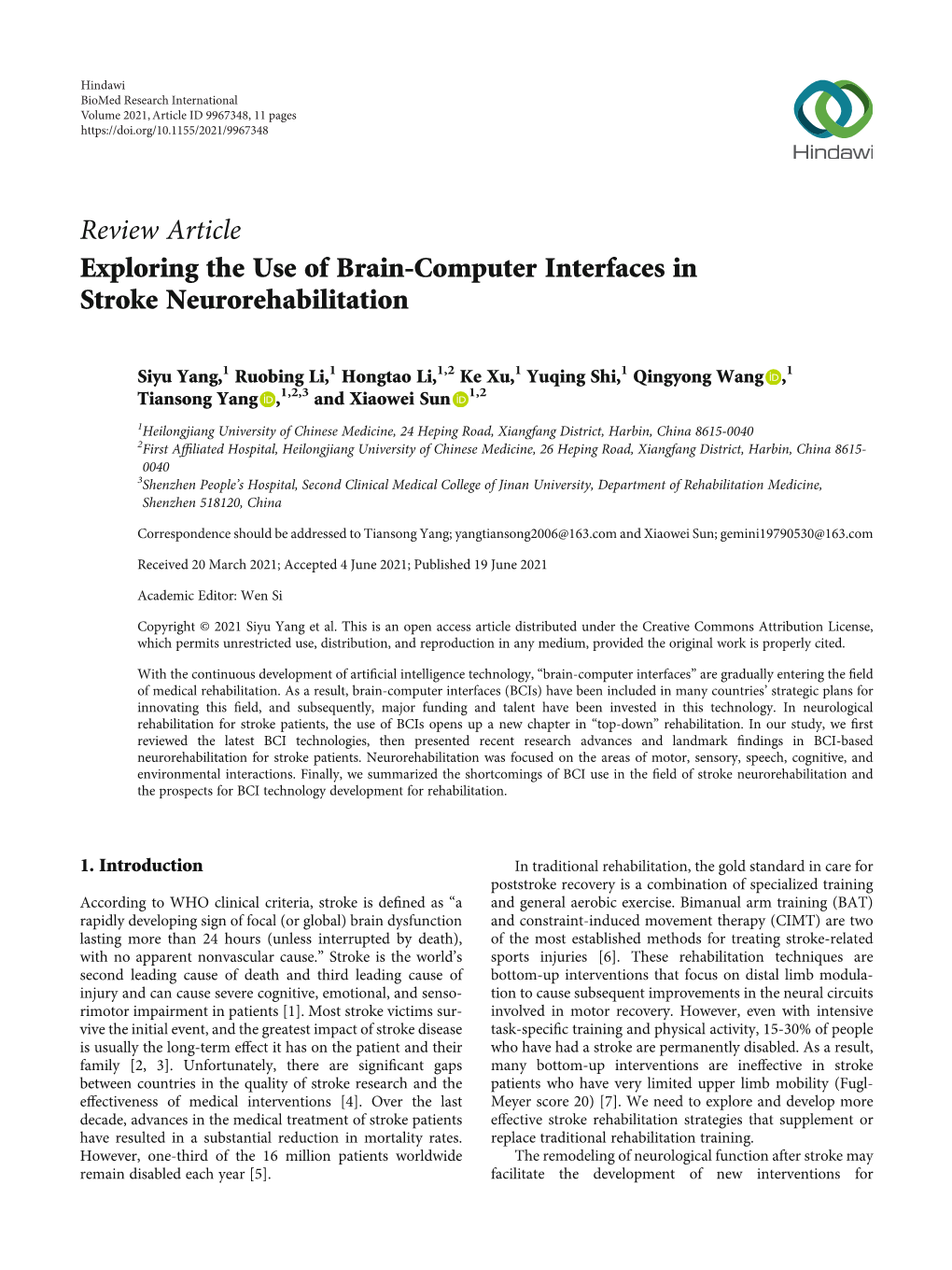 Exploring the Use of Brain-Computer Interfaces in Stroke Neurorehabilitation