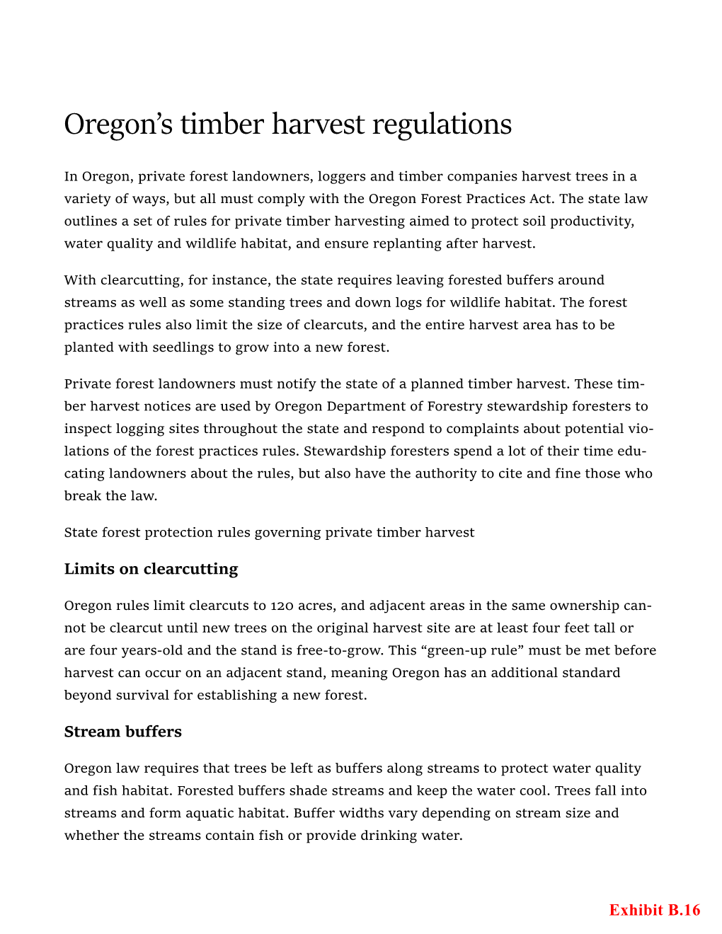 Harvest Regulations | Oregonforests