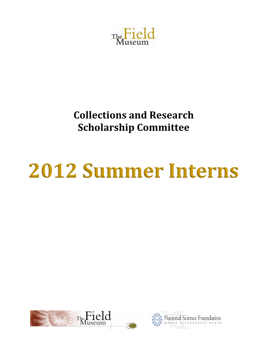 2012 FMNH REU Intern Profiles