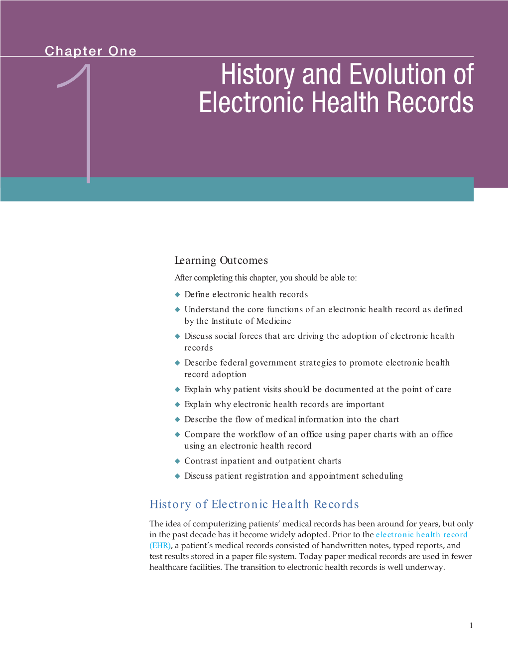 History and Evolution of Electronic Health Records