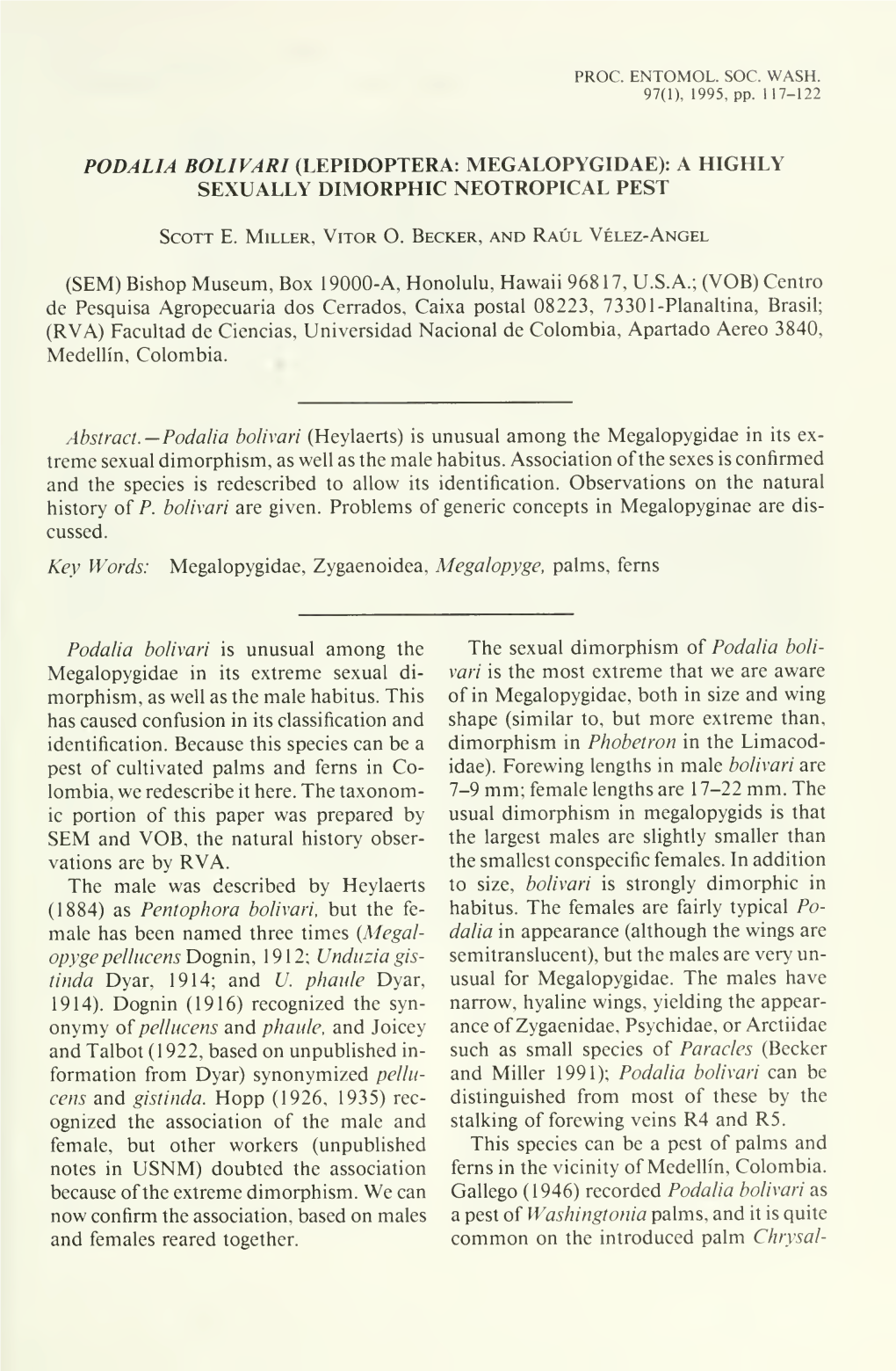 Proceedings of the Entomological Society of Washington