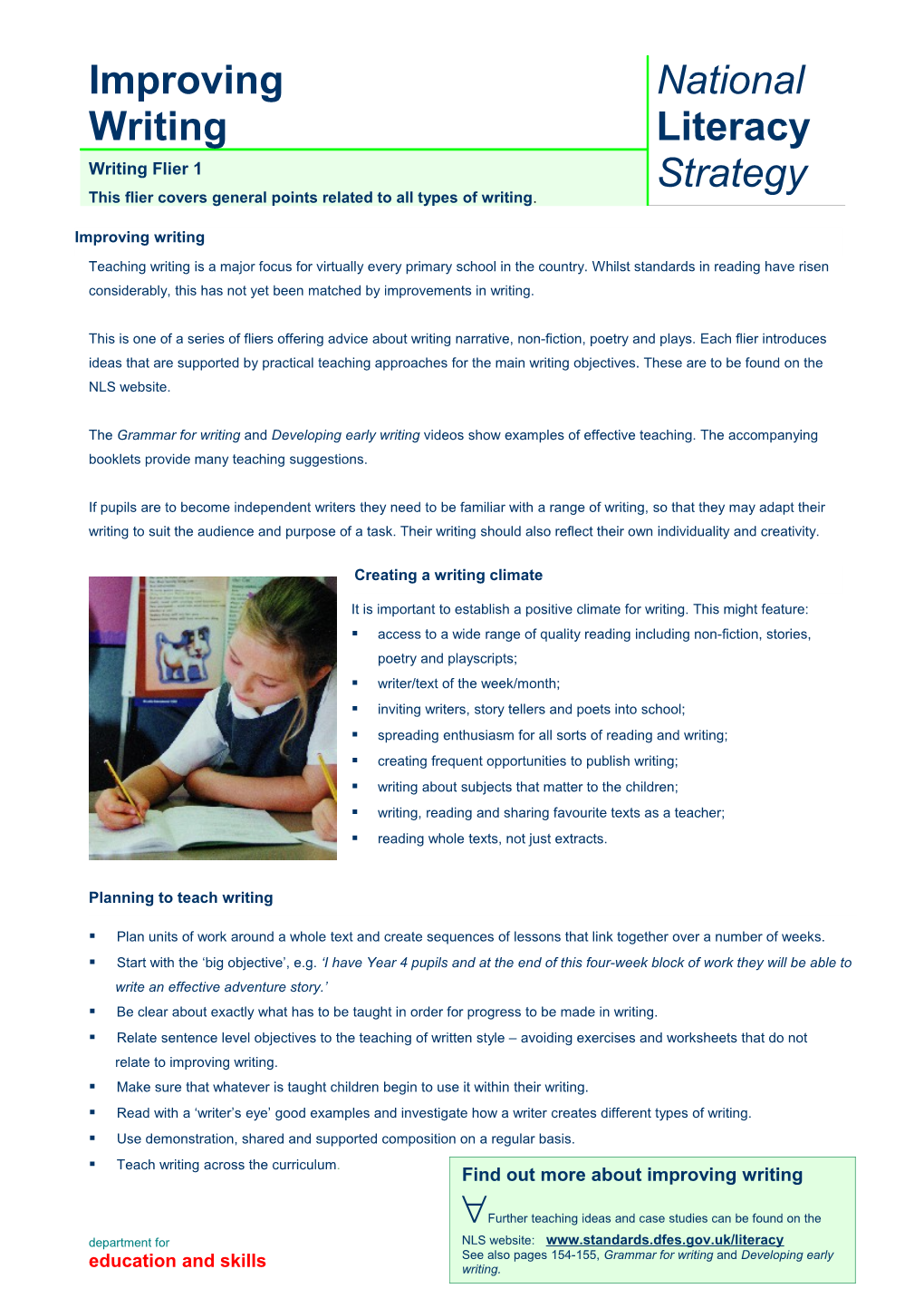 Teaching Writing Is a Major Focus for Virtually Every Primary School in the Country. Whilst