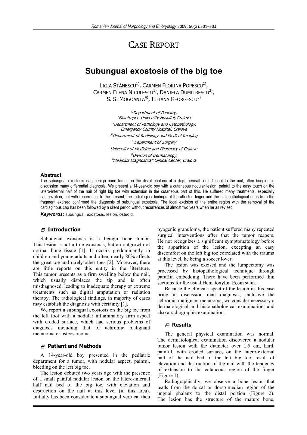 Download PDF Subungual Exostosis of the Big Toe