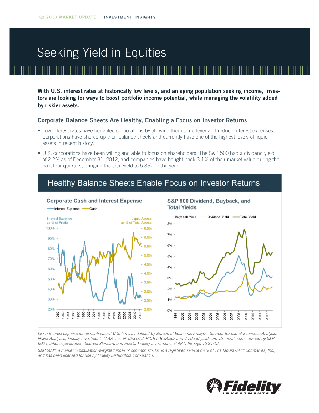 Seeking Yield in Equities