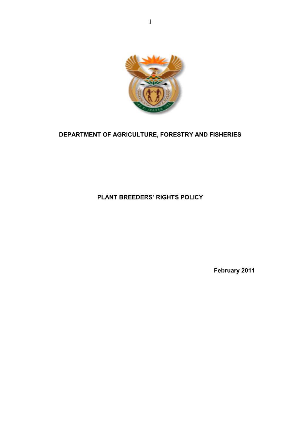 Plant Breeders' Rights Policy