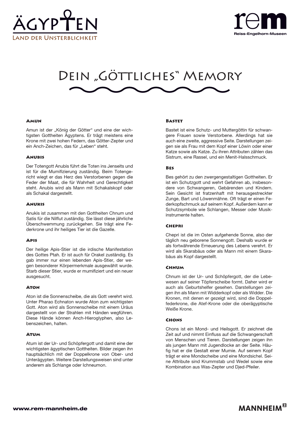 Dein „Göttliches“ Memory