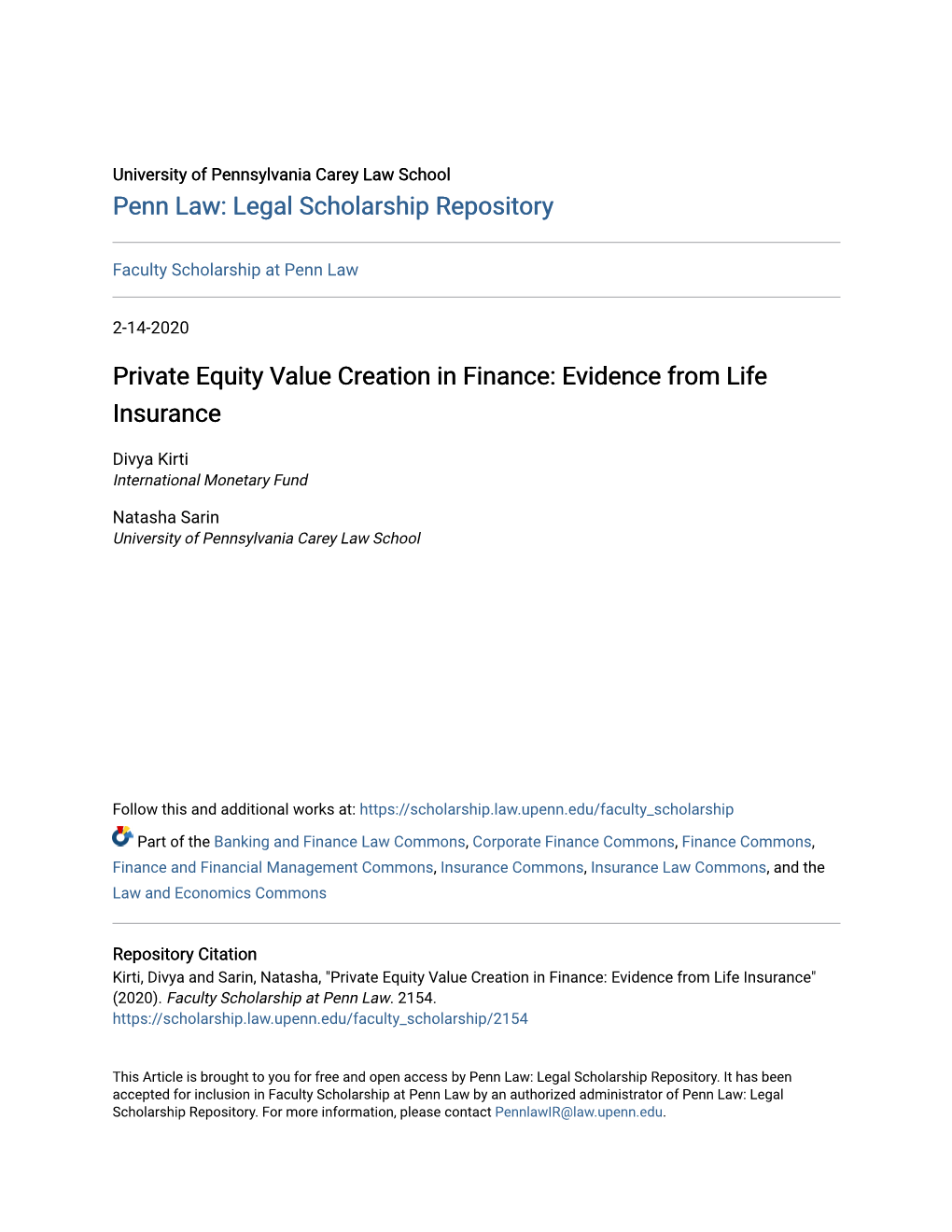 Private Equity Value Creation in Finance: Evidence from Life Insurance