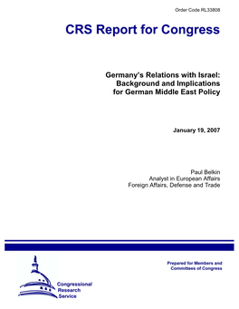 Germany's Relations with Israel