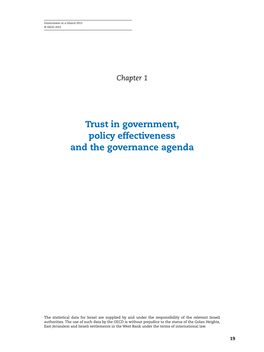 Trust in Government, Policy Effectiveness and the Governance Agenda