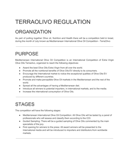 Terraolivo Regulation Organization