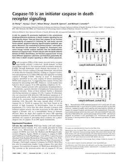 Caspase-10 Is an Initiator Caspase in Death Receptor Signaling