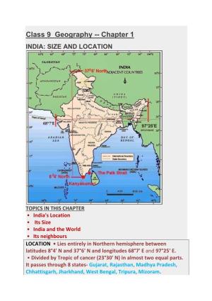 Class 9 Geography -- Chapter 1