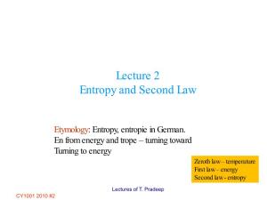Lecture 2 Entropy and Second Law