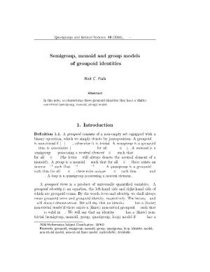 Semigroup, Monoid and Group Models of Groupoid Identities 1. Introduction