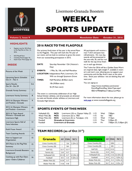 Boosters WEEKLY SPORTS UPDATE