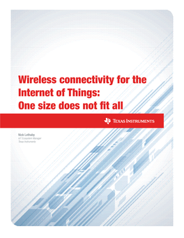 Wireless Connectivity for the Internet of Things, One