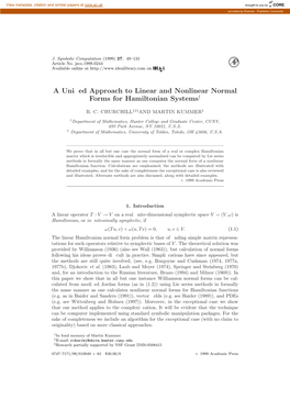 A Unified Approach to Linear and Nonlinear Normal Forms For