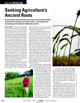 Seeking Agriculture's Ancient Roots