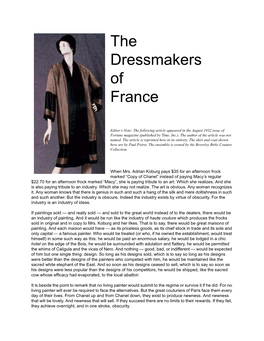 The Dressmakers of France