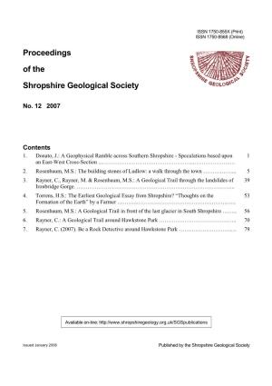 Proceedings of the Shropshire Geological Society, 12, 1-4