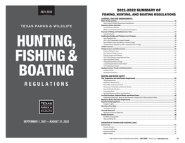 Hunting, Fishing, & Boating Regulations